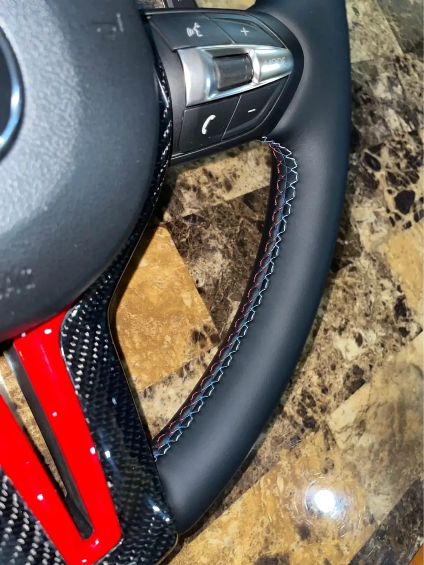 BMW M Performance Carbon Red Trim Steering Wheel Set F80 F82 F - Image 5