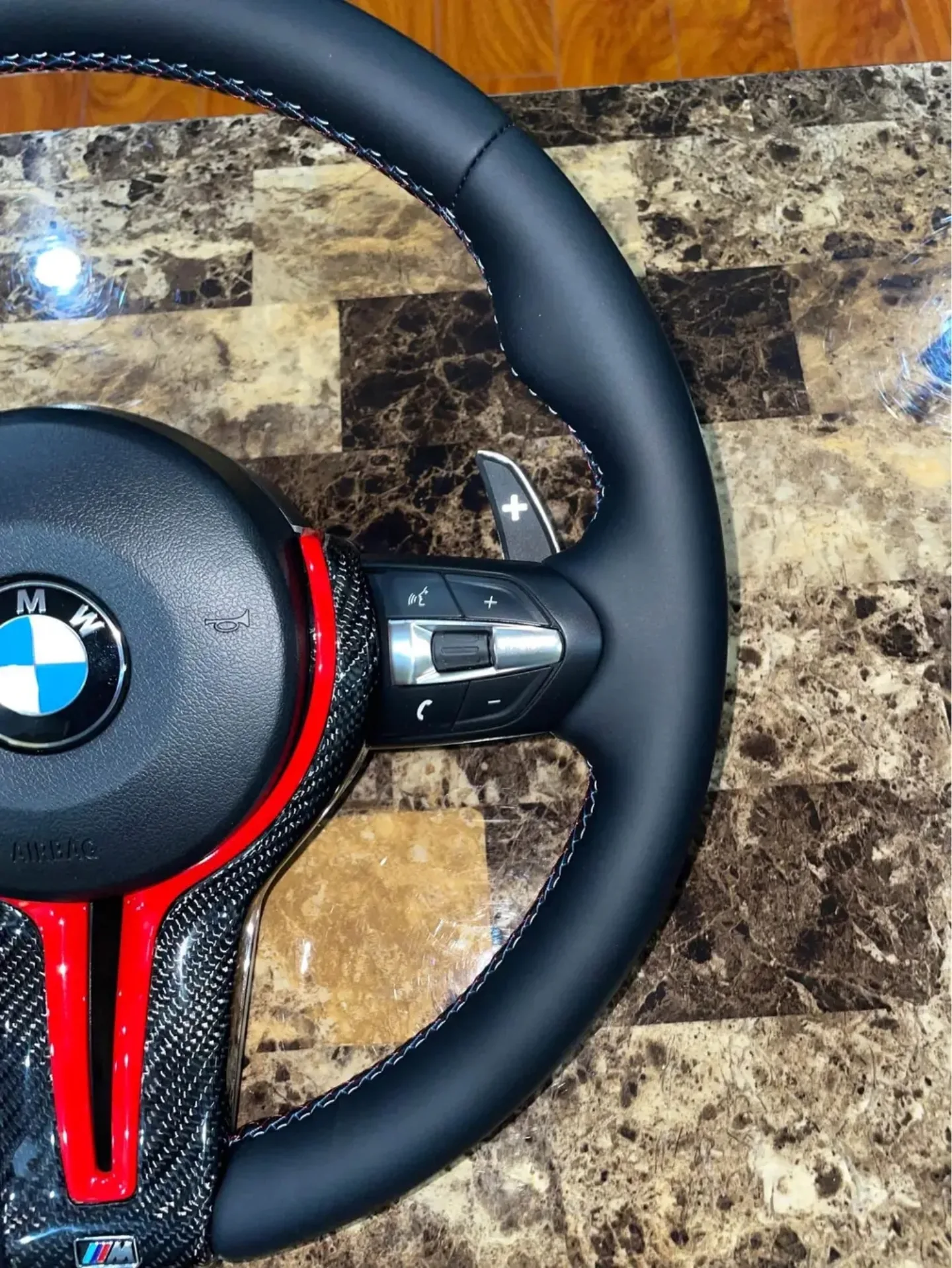 BMW M Performance Carbon Red Trim Steering Wheel Set F80 F82 F - Image 4