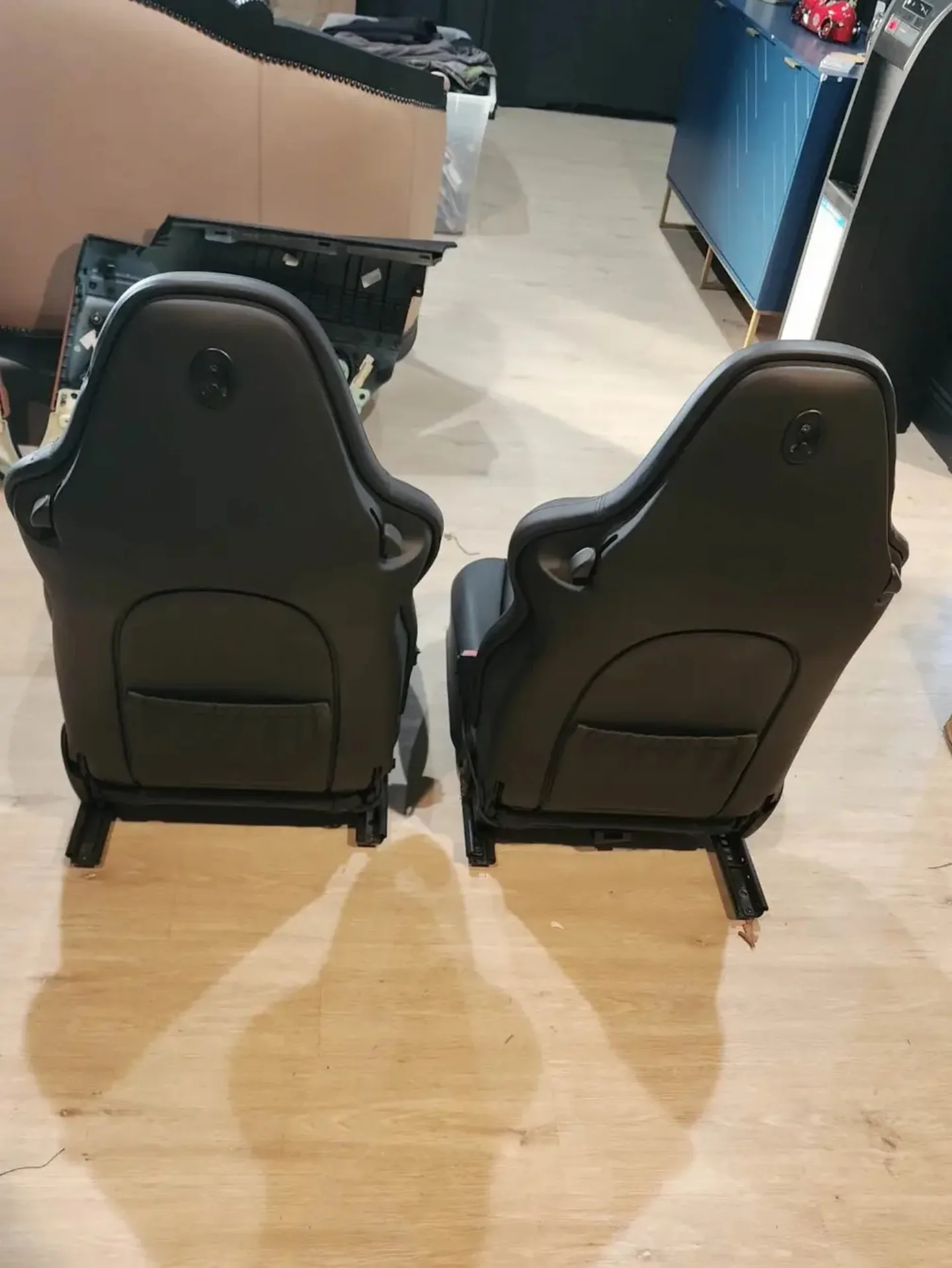 Porsche 911 996 986 Black Leather Hard Back Sport Seats - Image 4