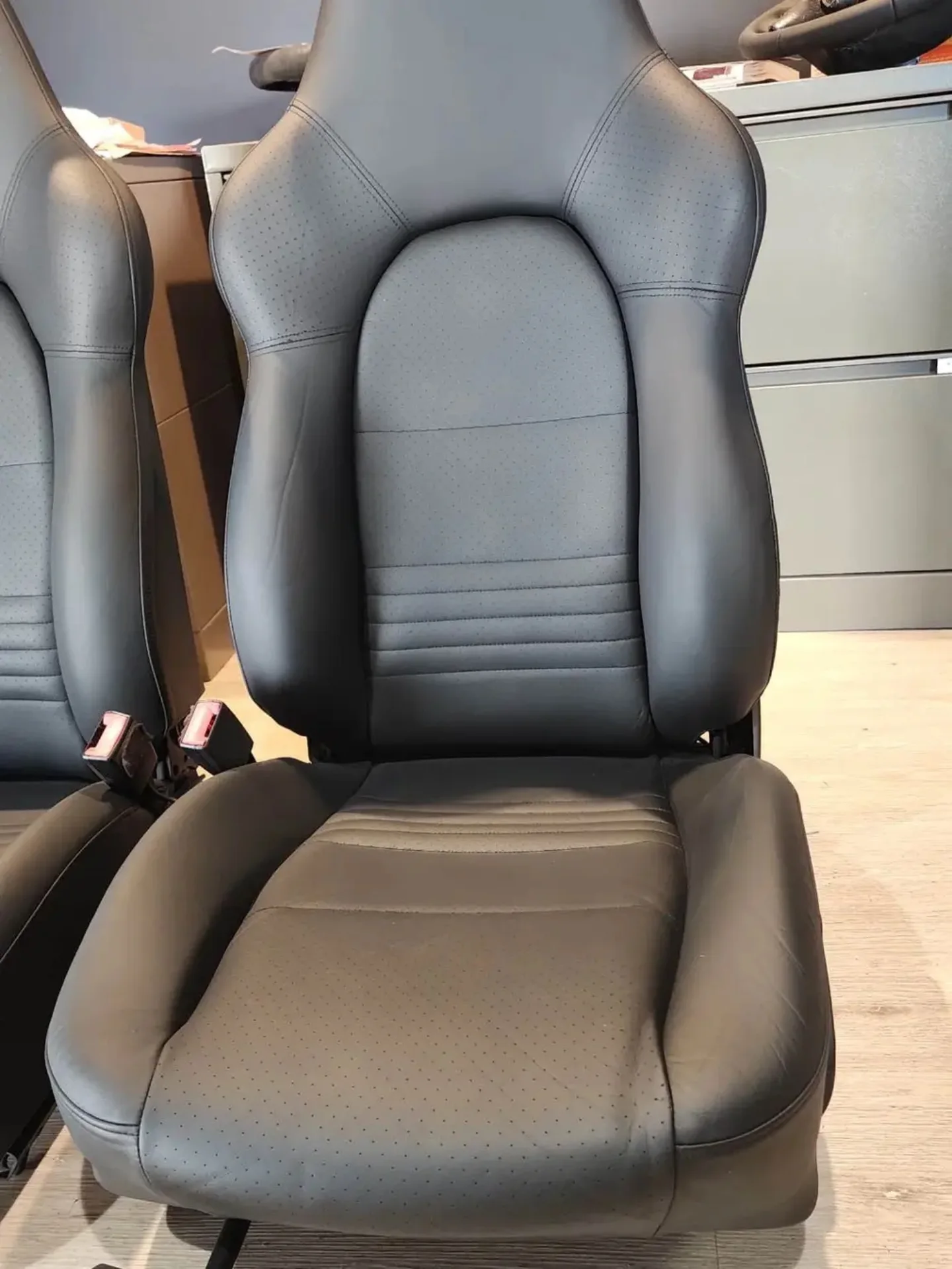 Porsche 911 996 986 Black Leather Hard Back Sport Seats - Image 5