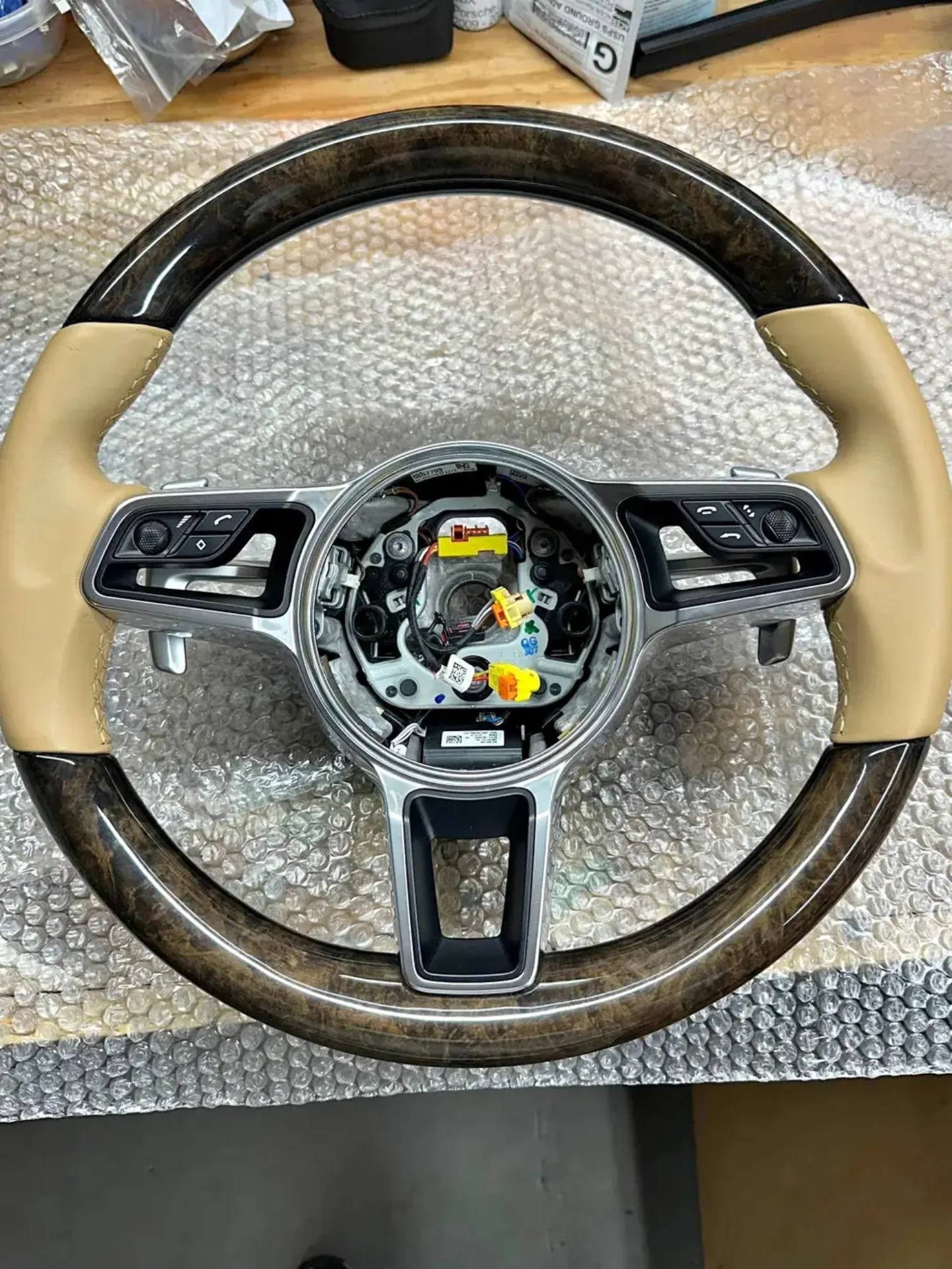 PORSCHE MACAN HEATED STEERING WHEEL WOOD